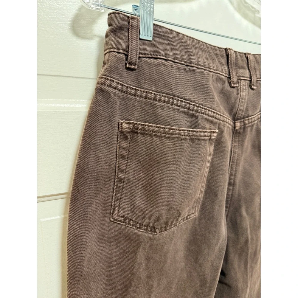 Collusion x005 Womens Brown Straight Leg High Rise Button Fly Jeans Size 30